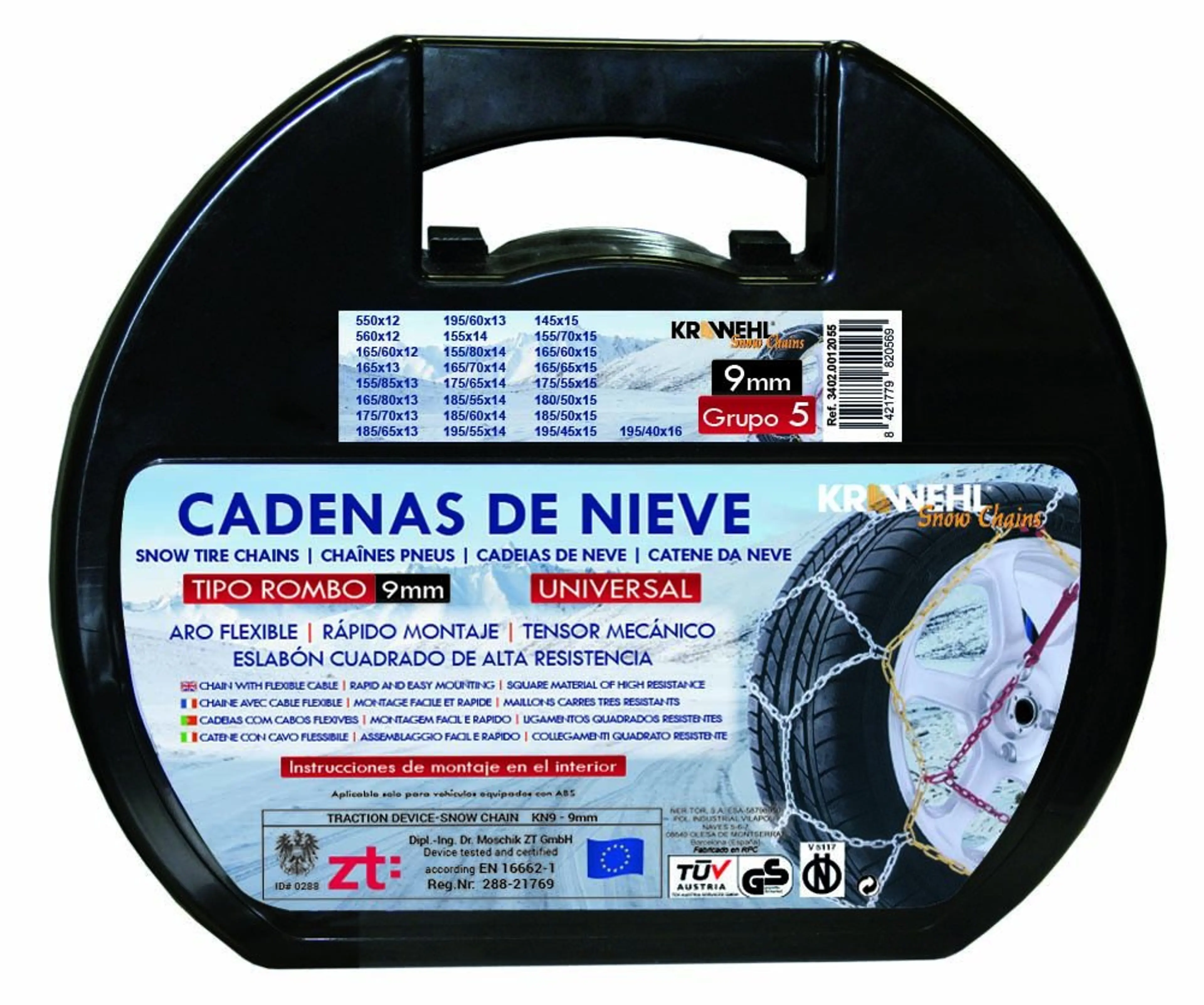 KRW CADENA NIEVE ROMBO 9MM GRUPO 7